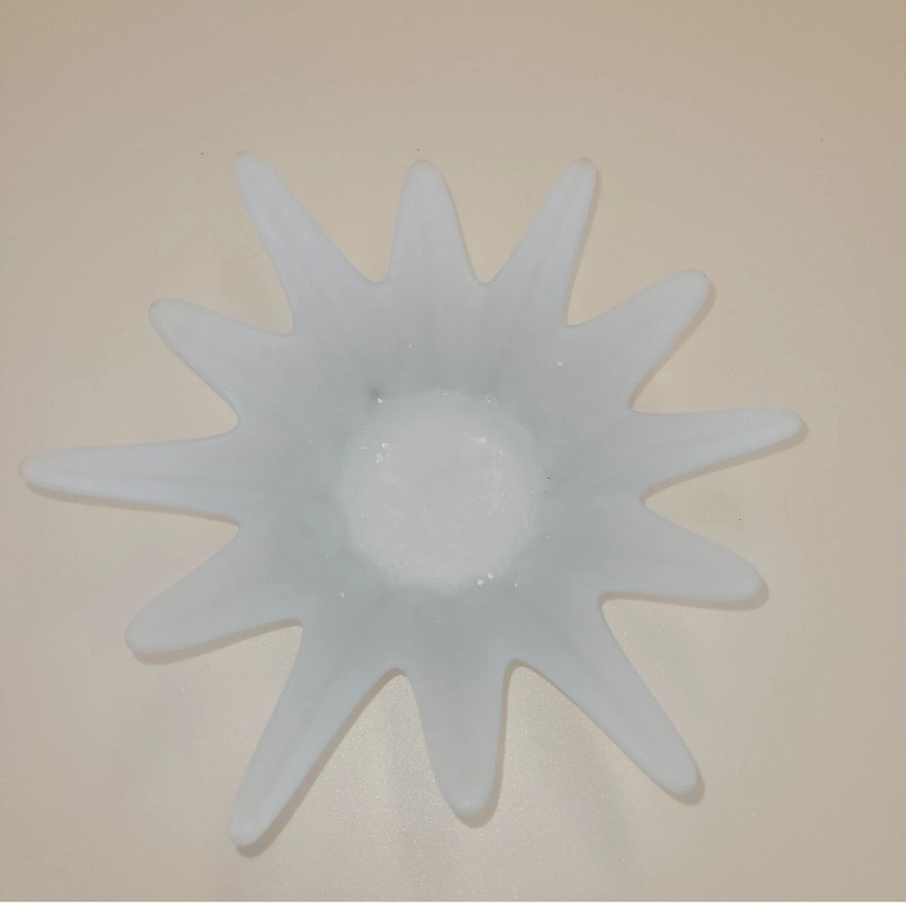 Partylite‎ Glass Candle Holder Splash Sunburst Frosted  White Ball Mexico - Picture 3 of 5